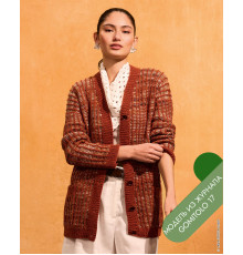 Описание 10 • Gomitolo 17 • Кардиган • Cotonella Uni, Cotonella Multi