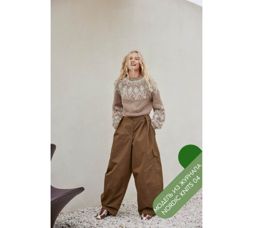 Описание 05 • Nordic Knits № 04 • Джемпер • Natural Lama Chunky, Orsetto, Glamour