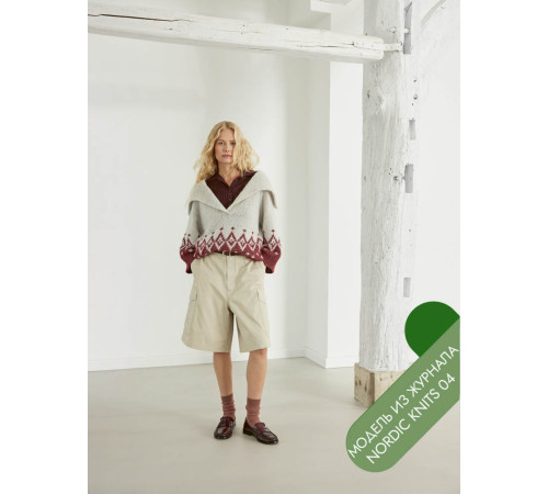 Описание 14 • Nordic Knits № 04 • Пуловер • Natural Alpaca Pelo, Glamour