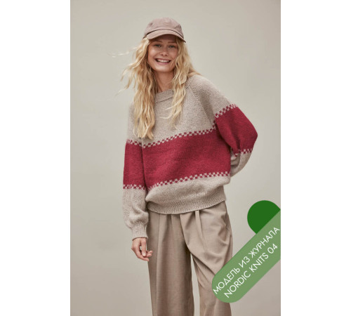 Описание 18 • Nordic Knits № 04 • Джемпер • Natural Lama Fine, Silkhair