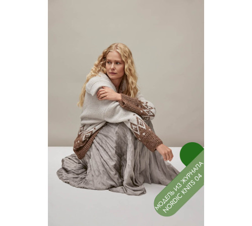 Описание 32 • Nordic Knits № 04 • Кардиган • Natural Alpaca Pelo, Glamour