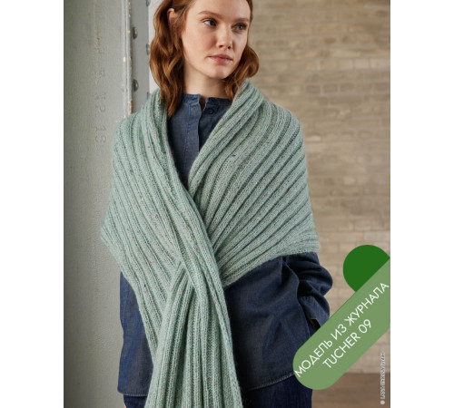 Описание 31 • Tucher № 09 • Шарф • Ecopuno, Brillino, Natural Superkid Tweed