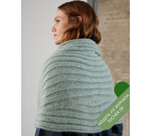 Описание 31 • Tucher № 09 • Шарф • Ecopuno, Brillino, Natural Superkid Tweed