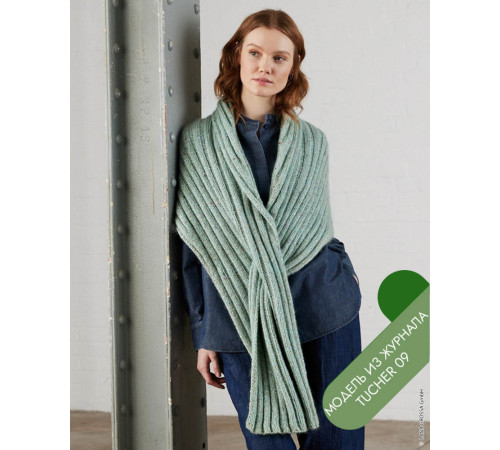 Описание 31 • Tucher № 09 • Шарф • Ecopuno, Brillino, Natural Superkid Tweed