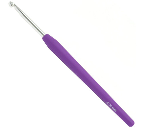 Крючок Lana Grossa Алюминий с пластиковой мягкой цветной ручкой 15 см • 4.0