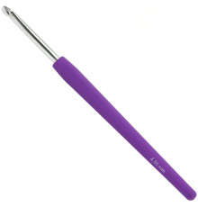 Крючок Lana Grossa Алюминий с пластиковой мягкой цветной ручкой 15 см • 4.5