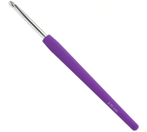 Крючок Lana Grossa Алюминий с пластиковой мягкой цветной ручкой 15 см • 4.5