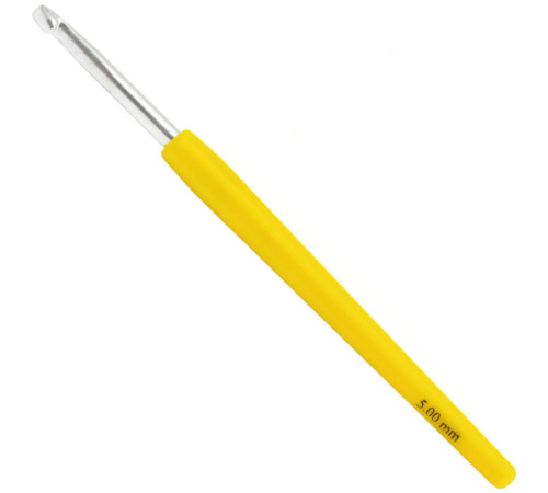 Крючок Lana Grossa Алюминий с пластиковой мягкой цветной ручкой 15 см • 5.0