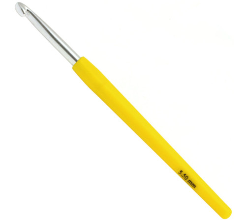 Крючок Lana Grossa Алюминий с пластиковой мягкой цветной ручкой 15 см • 5.5