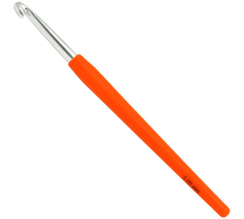 Крючок Lana Grossa Алюминий с пластиковой мягкой цветной ручкой 15 см • 6.0