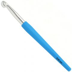 Крючок Lana Grossa Алюминий с пластиковой мягкой цветной ручкой 15 см • 8.0