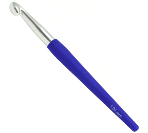 Крючок Lana Grossa Алюминий с пластиковой мягкой цветной ручкой 15 см • 9.0