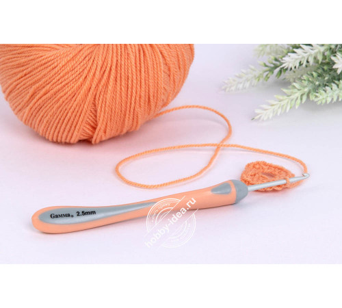 Крючок для вязания Gamma RHT с прорезиненной ручкой алюминий 14,5 см • 2.5