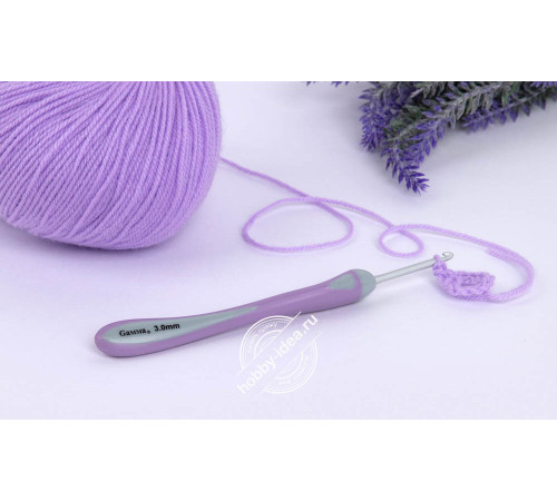 Крючок для вязания Gamma RHT с прорезиненной ручкой алюминий 14,5 см • 3.0