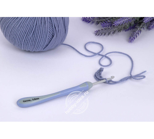 Крючок для вязания Gamma RHT с прорезиненной ручкой алюминий 14,5 см • 3.5