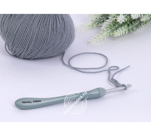 Крючок для вязания Gamma RHT с прорезиненной ручкой алюминий 14,5 см • 4.0