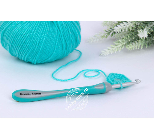 Крючок для вязания Gamma RHT с прорезиненной ручкой алюминий 14,5 см • 4.5