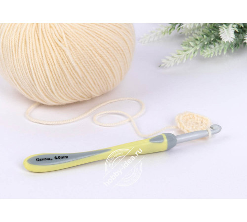 Крючок для вязания Gamma RHT с прорезиненной ручкой алюминий 14,5 см • 6.0