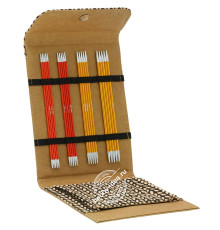 Lana Grossa Набор чулочных спиц малый, 15 см, Алюминий, Rainbow, Кожзам, Бежевый