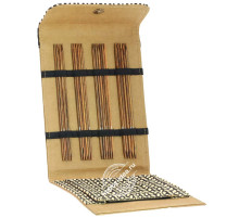 Lana Grossa Набор чулочных спиц малый, 15 см, Дерево, Naturale, Кожзам, Бежевый