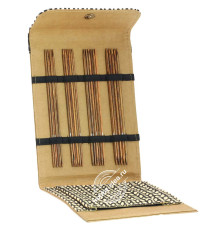 Lana Grossa Набор чулочных спиц малый, 15 см, Дерево, Naturale, Кожзам, Бежевый