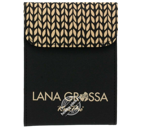 Lana Grossa Набор чулочных спиц малый, 15 см, Алюминий, Rainbow, Кожзам, Чёрный