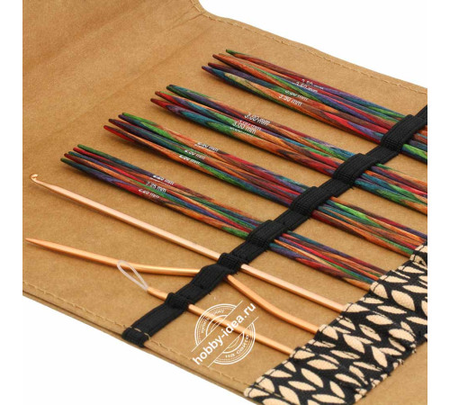 Lana Grossa Набор инструментов для вязания носков, Дерево, Многоцветные, Замша, Бежевый