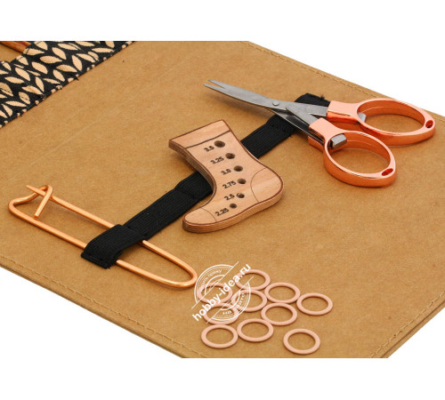 Lana Grossa Набор инструментов для вязания носков, Дерево, Многоцветные, Замша, Бежевый