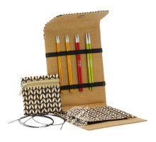 Lana Grossa Набор разъемных спиц малый, Алюминий, Rainbow, Кожзам, Бежевый