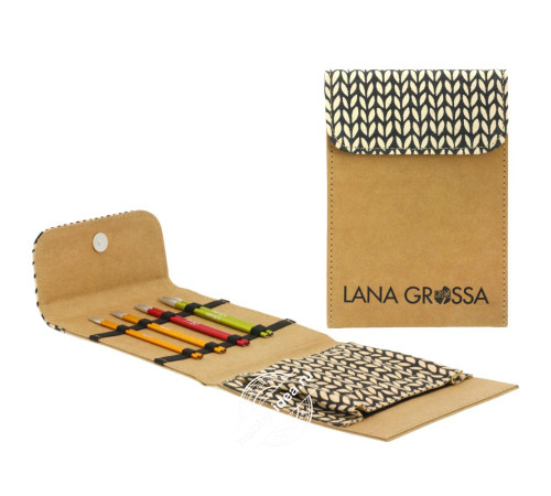 Lana Grossa Набор разъемных спиц малый, Алюминий, Rainbow, Кожзам, Бежевый