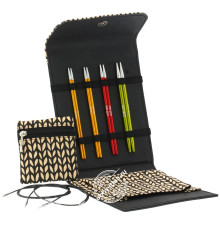 Lana Grossa Набор разъемных спиц малый, Алюминий, Rainbow, Кожзам, Чёрный