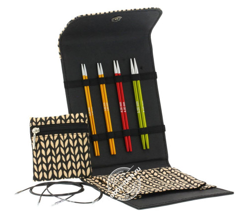 Lana Grossa Набор разъемных спиц малый, Алюминий, Rainbow, Кожзам, Чёрный