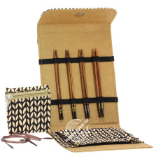 Lana Grossa Набор разъемных спиц малый, Дерево, Naturale, Кожзам, Бежевый