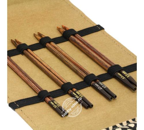 Lana Grossa Набор разъемных спиц малый, Дерево, Naturale, Кожзам, Бежевый