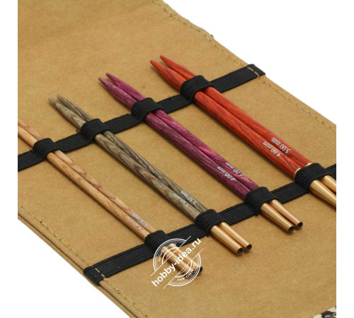 Lana Grossa Набор разъемных спиц малый, Дерево, Signal, Кожзам, Бежевый