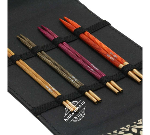 Lana Grossa Набор разъемных спиц малый, Дерево, Signal, Кожзам, Чёрный