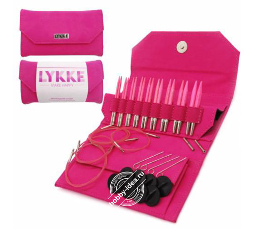 Lykke Набор разъемных спиц, 7 см, Дерево, Blush Fuchsia