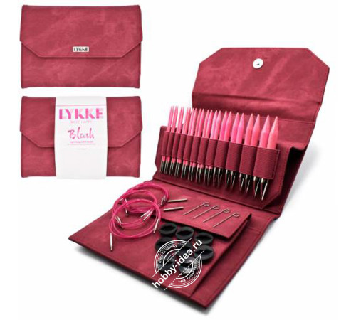 Lykke Набор разъемных спиц, 11.5 см, Дерево, Blush Crimson