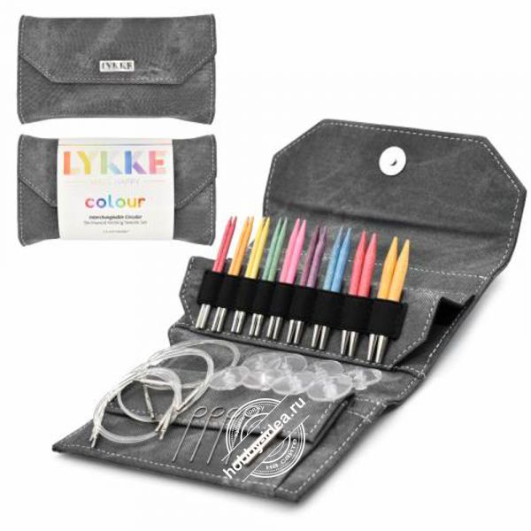 Lykke Набор разъемных спиц, 7 см, Дерево, Colour Gray из категории Наборы спиц Lykke