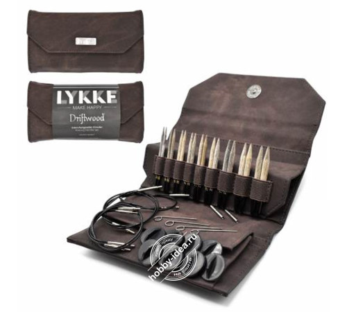 Lykke Набор разъемных спиц, 7 см, Дерево, Driftwood Cacao