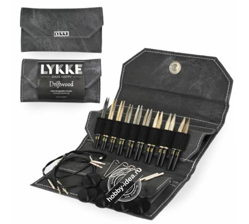 Lykke Набор разъемных спиц, 7 см, Дерево, Driftwood Grey