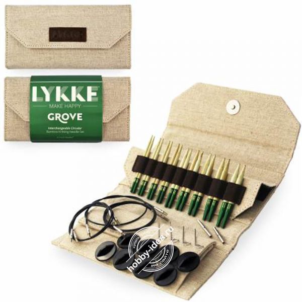 Lykke Набор разъемных спиц, 7 см, Бамбук, Grove Beige из категории Наборы спиц Lykke