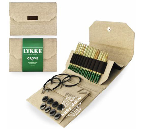 Lykke Набор разъемных спиц, 11.5 см, Бамбук, Grove Beige