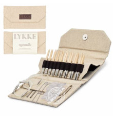 Lykke Набор разъемных спиц, 7 см, Дерево, Natural Beige Jute