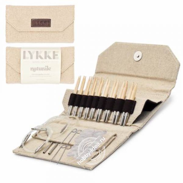 Lykke Набор разъемных спиц, 7 см, Дерево, Natural Beige Jute из категории Наборы спиц Lykke
