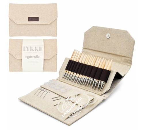 Lykke Набор разъемных спиц, 11.5 см, Дерево, Natural Beige Jute