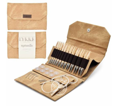 Lykke Набор разъемных спиц, 11.5 см, Дерево, Natural Tan Denim