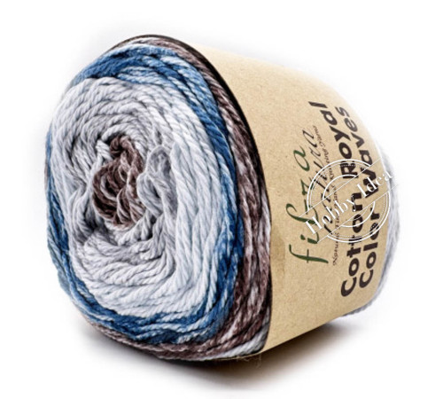 Fibra Natura Cotton Royal Color Waves 2205 Коричнево-синий