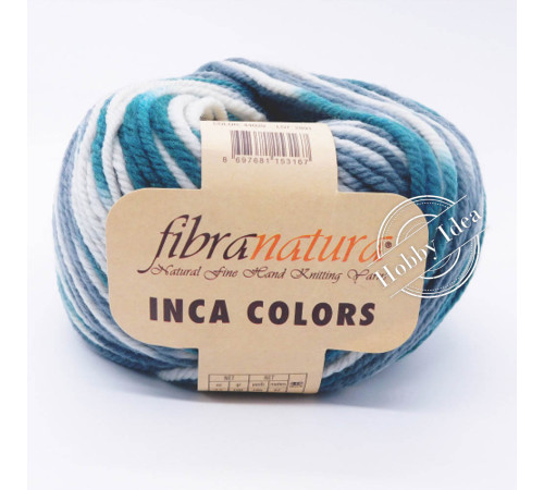 Fibra Natura Inca Colors 44039 Бело-сине-голубой