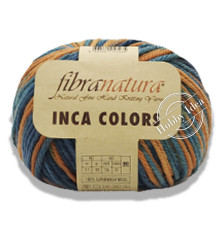 Fibra Natura Inca Colors 44044 Тыквенный морской синий